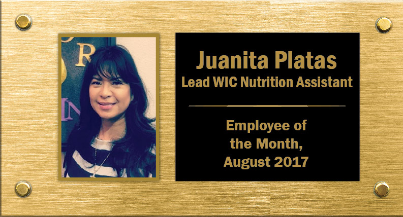 August 2017 Employee of the Month-Juanita Platas
