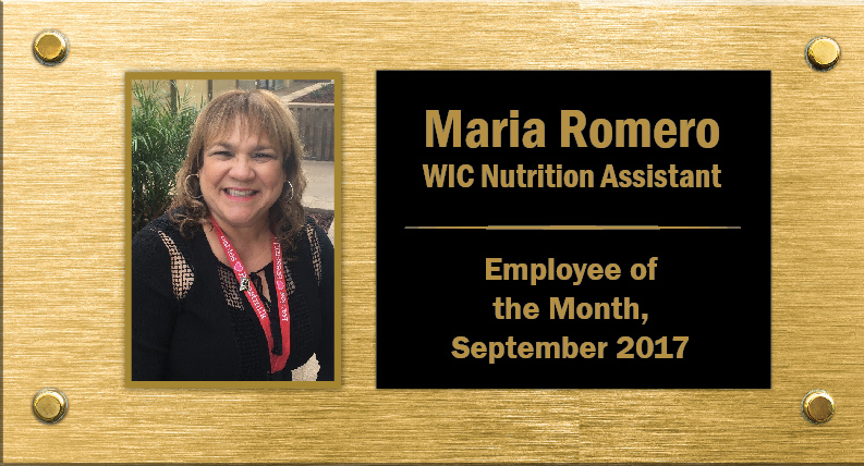 September 2017 Employee of the Month-Maria Romero