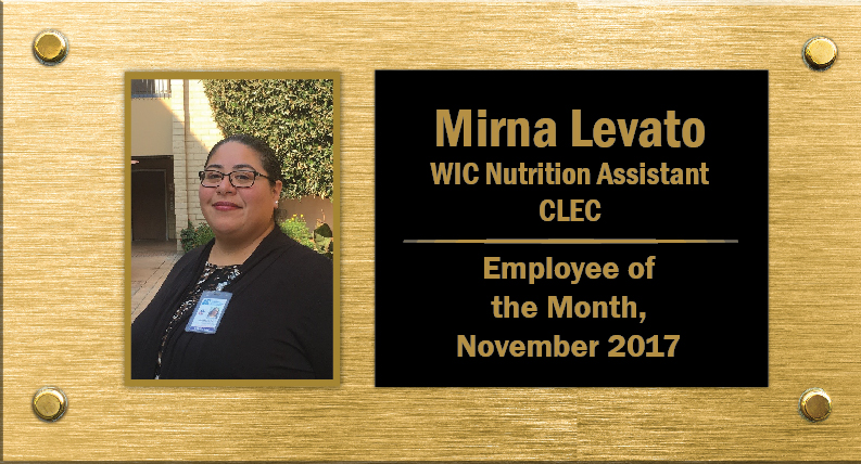 November 2017 Employee of the Month – Mirna Levato