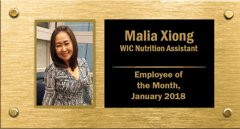 January 2018 Employee of the Month – Malia Xiong