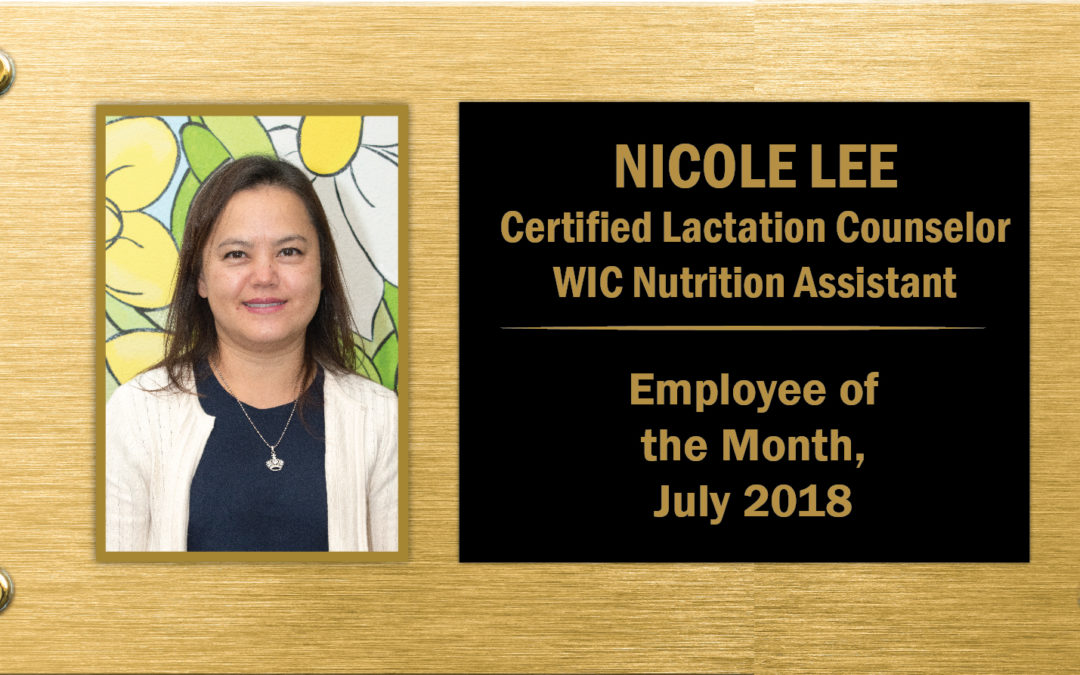 July 2018 Employee of the Month Nicole Lee