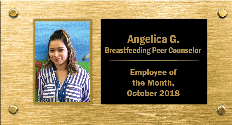 October 2018 Employee of the Month Angelica G.