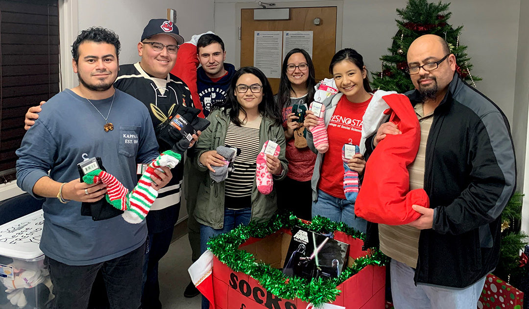 Fresno State Students collect over 800 socks to benefit Sanctuary Youth Shelter