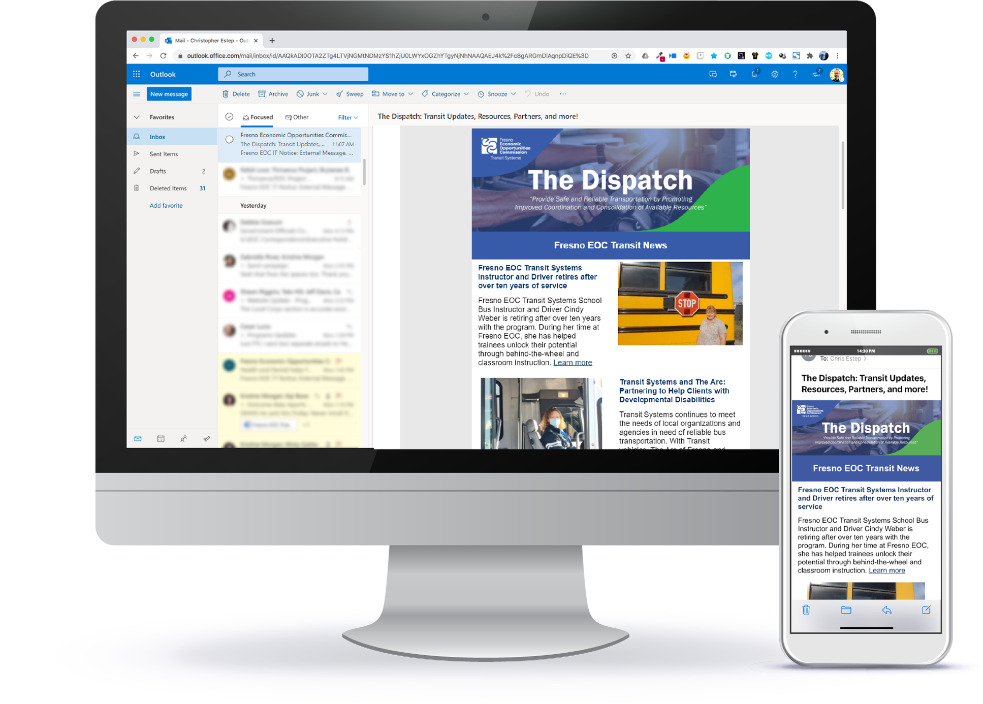 The Dispatch is both Desktop and Mobile Friendly